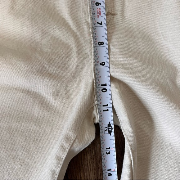 Womens High Waist Wide Leg Cream  Jeans Denim Size 28 Button Fly Cotton Trendy - Picture 12 of 14